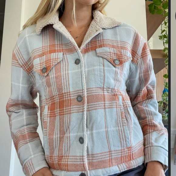 Sisstr evolution plaid blue Sherpa lined jacket - medium - Picture 2 of 14